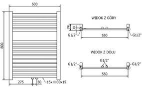 Mexen Hades, vykurovacie teleso 800x600 mm, 353 W, zlatá lesklá, W104-0800-600-00-50