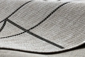 Koberec SIZAL FLOORLUX 20605 geometrický trojuholník - strieborný / čierny