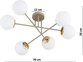 BRILAGI - Prisadený luster MILO 6xE27/60W/230V béžová/zlatá
