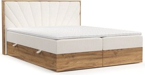 Boxspring posteľ s úložným priestorom v krémovo-prírodnej farbe 180x200 cm Asahi – Maison de Rêve