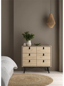 Nízka komoda v dekore duba v prírodnej farbe 102x99 cm Ry – Tvilum