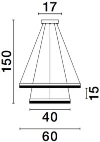 LED luster Adria 2 čierne