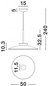 LED stmievateľný nikel dizajnový luster Esti