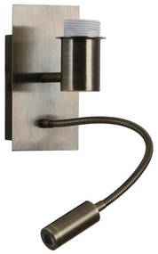 Brilagi - LED Flexibilná nástenná lampa NUBILA 1xE27/25W/230V + LED/3W mosadz