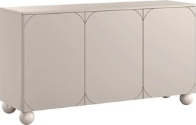 Komoda Sonatia II 150 cm trojdverová - kašmír / guľové nohy
