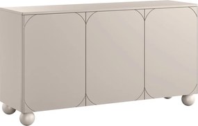 Trojdverová komoda Sonatia II 150 cm - kasmír / guľové nohy