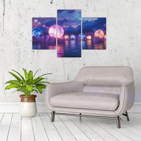 Obraz - Planéty na vode (90x60 cm)
