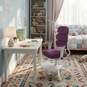 Detská rastúca stolička Neoseat KIDDY THREE — látka, prateľný poťah, fialová
