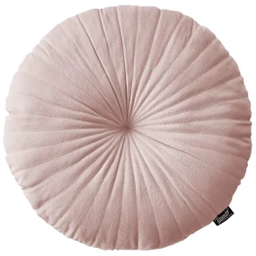 Krásny ružový zamatový okrúhly vankúš priemer 45 cm