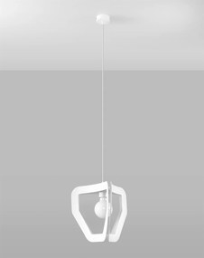 Závesné svietidlo Tres, 1x biele kovové tienidlo