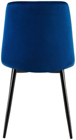 Jedálenská stolička Clairton zamat - tmavomodrá