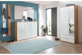 Biela šatníková skriňa v dekore duba so zrkadlom 84x196 cm Telde - Germania