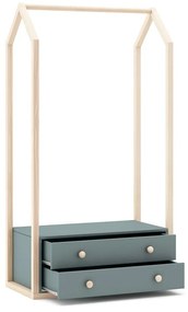 Otvorená detská šatníková skriňa sivozelená 80x170x40 cm Esteban – Marckeric