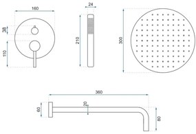 REA-P8007 - Sprchová sada s podomietkovou batériou LUNGO v lesklom chróme