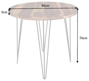 Dizajnový okrúhly jedálenský stôl Elegant 80 cm Sheesham