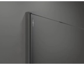 Mexen Kioto+, sprchová zástena Walk-In s poličkou a vešiakom 80 x 200 cm, 8mm číre sklo-námraza, grafitový profil, 800-080-121-95-35