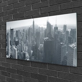 Obraz na skle Mesto domy 125x50 cm