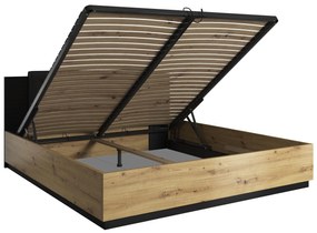 Manželská posteľ 180 cm Signat Typ 32 (čierna + dub artisan). Vlastná spoľahlivá doprava až k Vám domov. 1042098