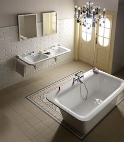 Kerasan Kerasan, WALDORF WC kombi, spodný/zadný odpad, biela-bronz, WCSET18-WALDORF