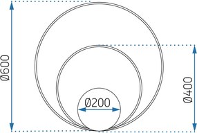 Toolight - LED stropné svietidlo + diaľkové ovládanie APP802-C, čierna, OSW-09751