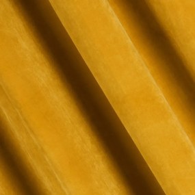 Dekorstudio Záves VILLA z exkluzívneho zamatu 140 x 250 cm v horčicovej farbe - dekoračné kolieska
