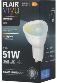 LED žiarovka Flair ViYu GU10 / 5 W ( 51 W ) 350 lm 2200-5000 K biela - kompatibilná so SMART HOME by hornbach