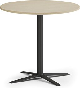 Konferenčný stolík AURA, priemer 60 cm, čierna podnož, breza