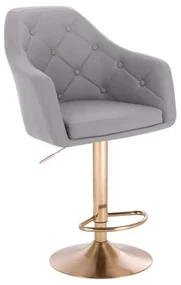 LuxuryForm DESIGN Barová stolička ANDORA na zlatom tanieri - šedá