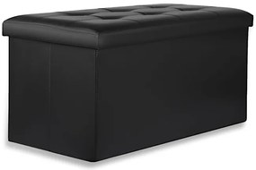 Skladacia lavička s vekom XXL čierna