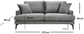 Pohovka Papira 2 Grey