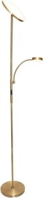 LED stmievateľná stojacia lampa NORA LED/25W/230V 2200/3000/4000K + LED/5W 3000K zlatá + diaľkové ovládanie