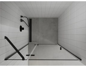 Mexen Roma, sprchové dvere do otvoru 90 x 190 cm, 6mm číre sklo, čierny profil, 854-090-000-70-00