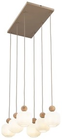 Závesný luster na lanku BALLO 6xE14/10W/230V béžová