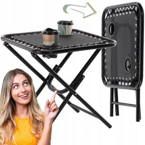 Turistický skladací stolík s držiakmi na nápoje