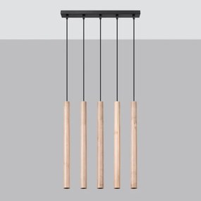 Sollux SL.1269 - Luster na lanku PASTELO 5xG9/8W/230V drevo