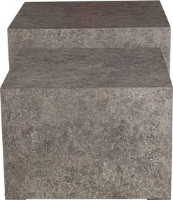 Súprava štvorcových stolíkov Maddox,imitácia šedého kameňa, 2 ks