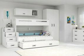Interbeds Poschodová posteľ MAX 3 + 3x matrace 200x120 biela 2025
