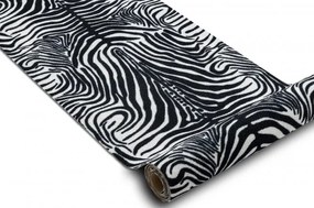 Protišmykový behúň DIGITAL zebra, biely / čierny