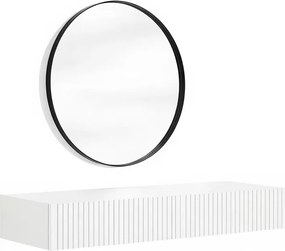 Závesný toaletný stolík Nicole so zrkadlom 60 cm - biely mat
