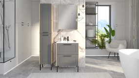 Závěsná koupelnová skříňka se zrcadlem Sintra 840 60 cm dub Artisan