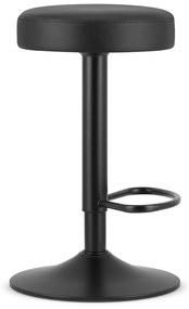 ROJST Barová stolička - ekokoža čierna / čierna základňa