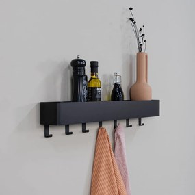 Čierna nástenná oceľová kúpeľňová polička Multi – Spinder Design