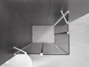 Mexen Velar Duo, sprchový kút s posuvnými dverami 100 x 90 cm, 8mm šedé sklo, biela matná, 871-100-090-42-20