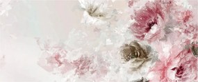 Obraz - Maľba ružových kvetov (120x50 cm)