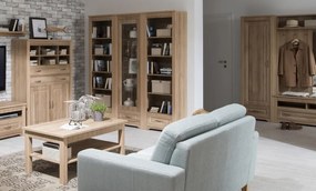 Vysoká vitrína Atik, dub riviéra, ľavá