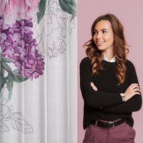 ZÁVES NA KRÚŽKOCH ISA, SADA 2KS 140X260 CM KVETY