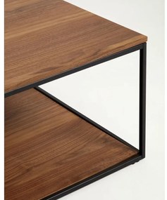 Hnedý konferenčný stolík s doskou v dekore orechového dreva 80x80 cm Yona - Kave Home