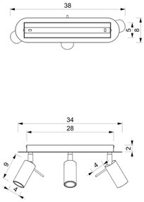 Bodové svietidlo PRESTON 3xGU10/MR11/40W/230V čierna