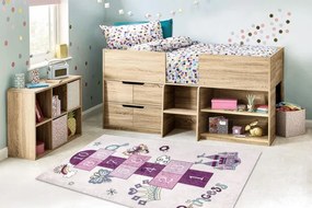Detský koberec protišmykový BAMBINO 2285 Triedy, čísla ružový