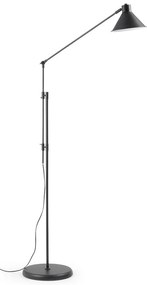 Čierna stojacia lampa s kovovým tienidlom (výška 220 cm) Dione – Kave Home